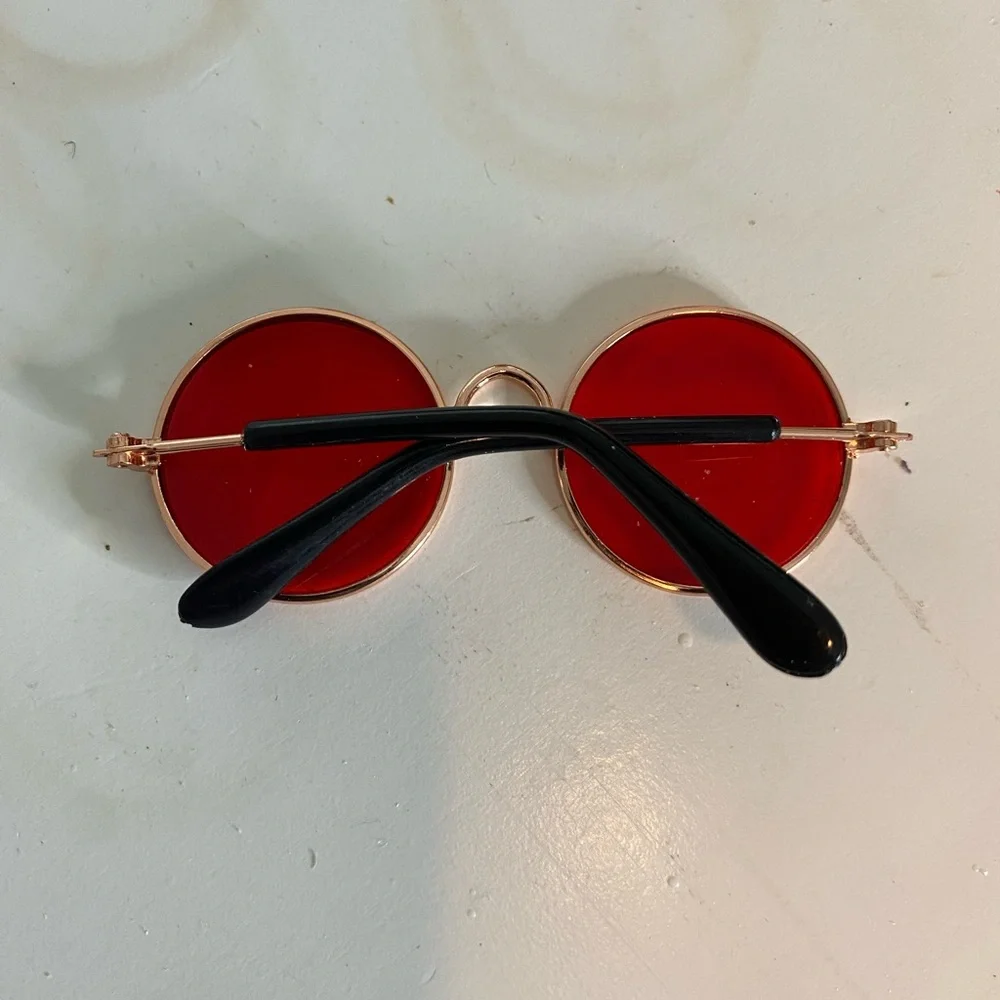 1 Pair Tinted Lens Pet Glasses - Red | Small Dogs | Cats